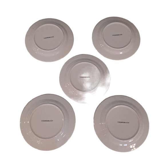 5 Amaryllis Salad Plates Christmas Blooming Flower By I. Godinger & Co. - Picture 3 of 6